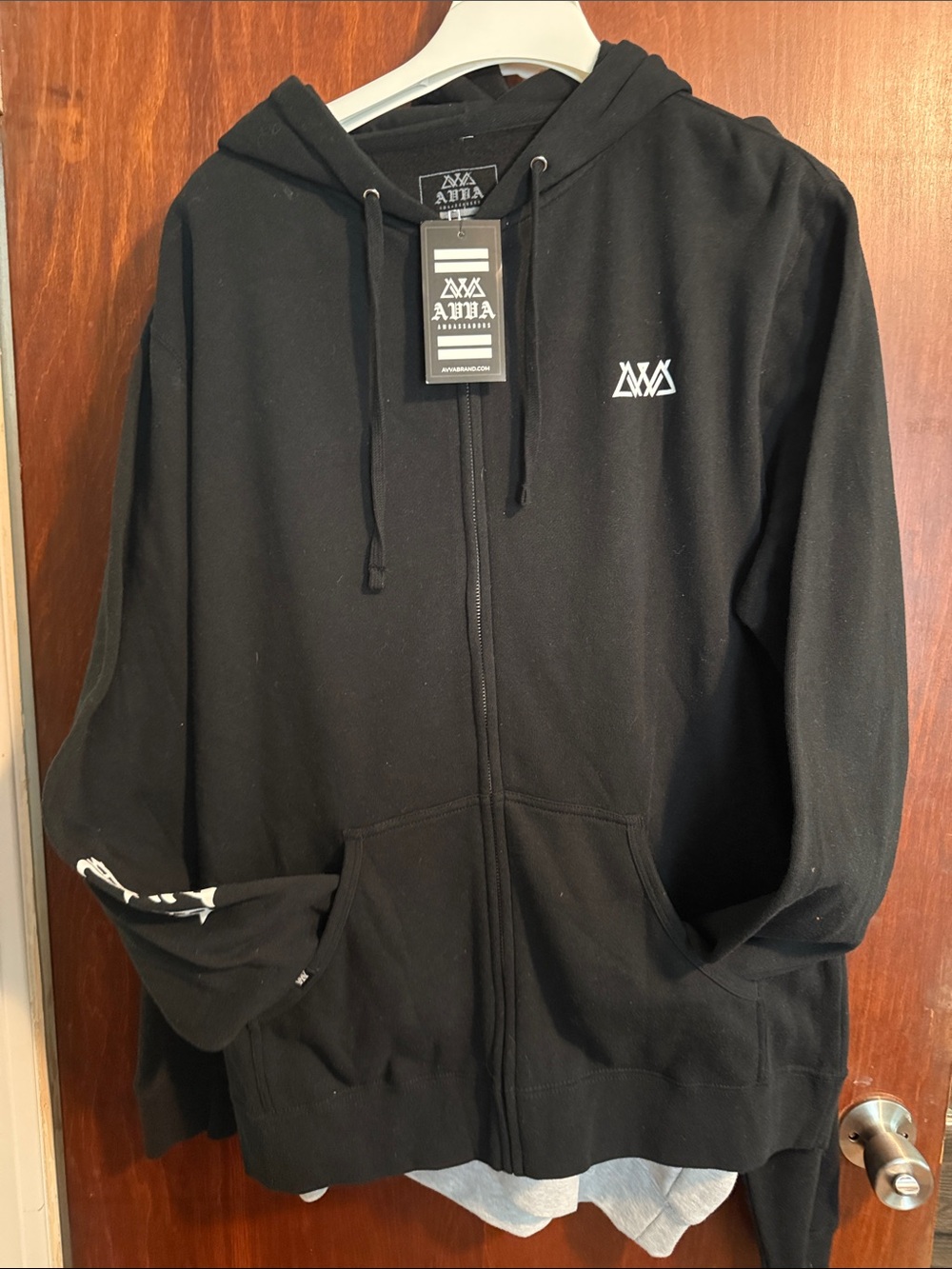 AMBA Men's Black Full-Zip Hoodie